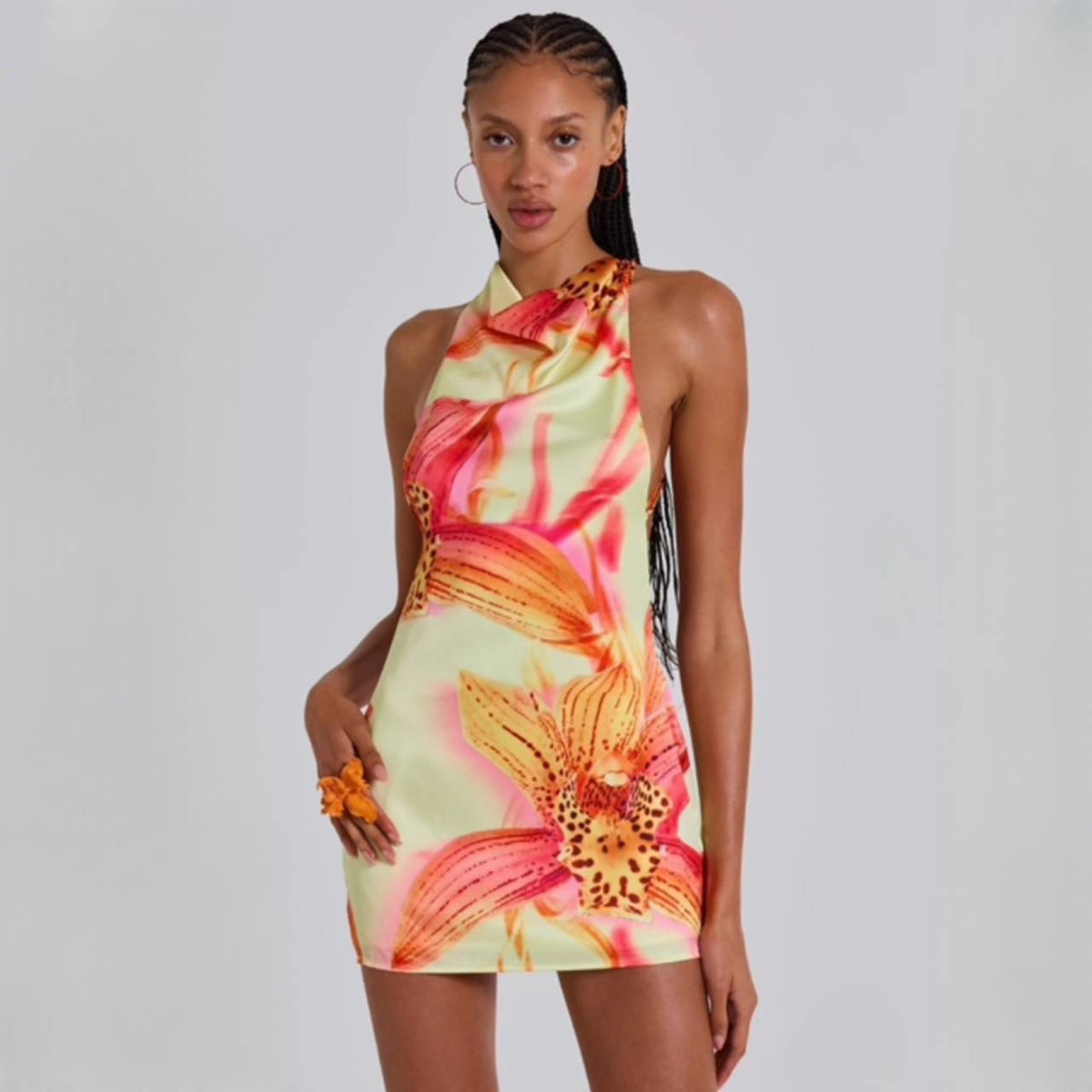 Orchid Bloom Mini Dress